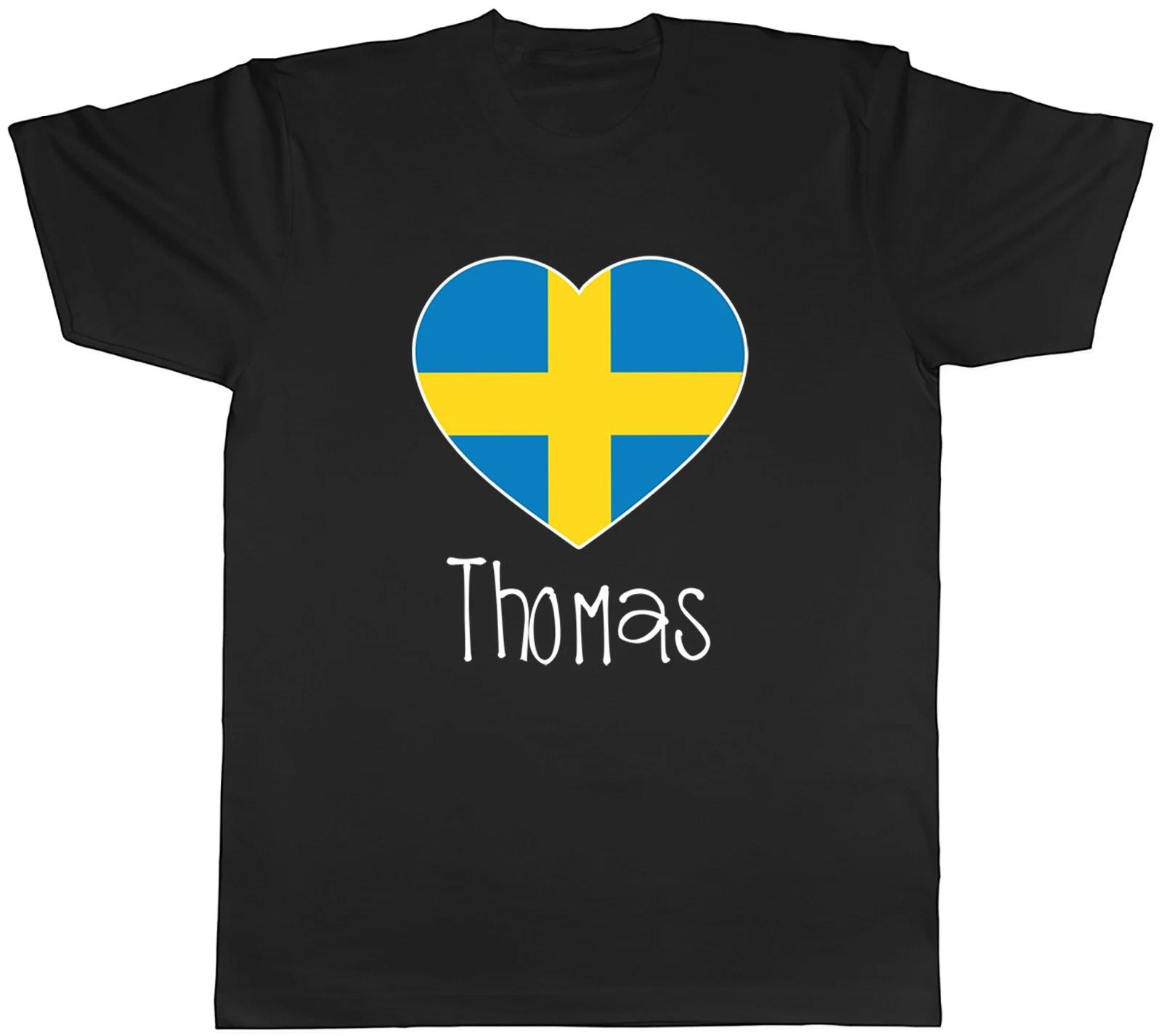 Personalised Love Sweden Football Fan Supporter Mens T-Shirt Tee Gift Top XXL