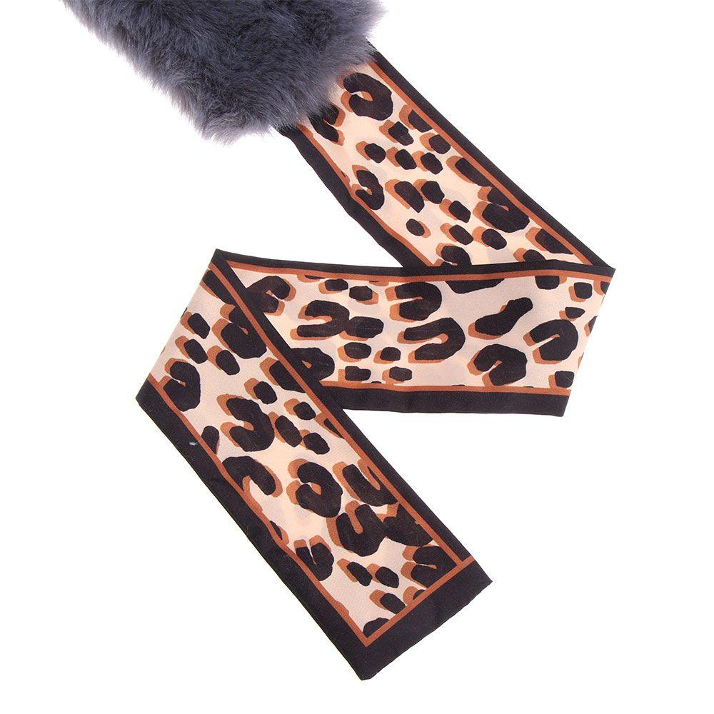 Cold Weather Warmer Neck Warmer Warmer Shawl Leopard Ribbons Plush Faux Fur Collar Scarf