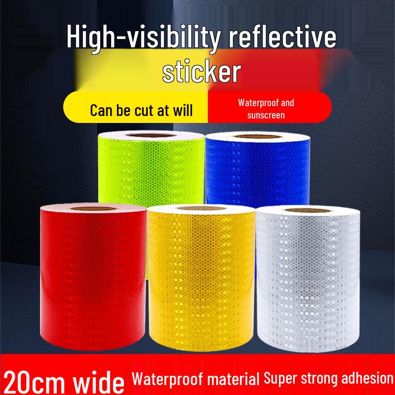 20cm High-Brightness Reflective Sticker for Car Safety - Luminous Nighttime Anti-Collision Warning Tape