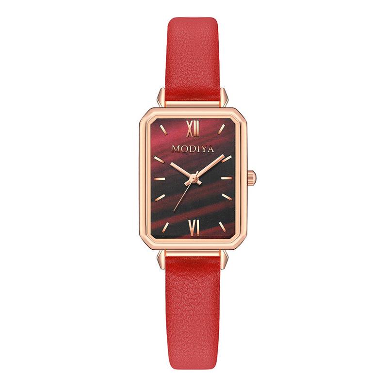 Retro Peacock Green Women's Watch - Square Design, Trendy by TikTok, Perfect for Students and Style Enthusiasts.
