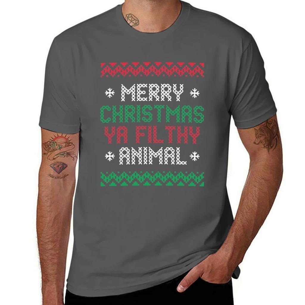 Merry Christmas Ya Filthy Animal TShirt t shirts for Unisex cotton funny t shirt Unisex casual TShirt