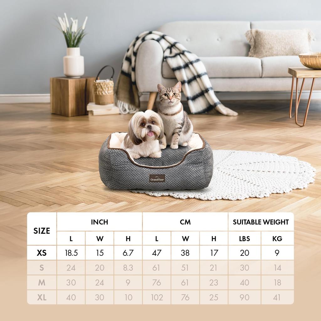 GrandTies Cuddler Pet Bed (Gray, XS)