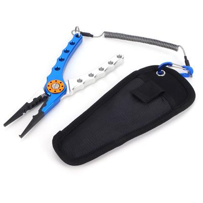 Vislokaas Tangen Tongs Multifunctionele Aluminiumlegering Haakverwijderaar Gereedschap Uitrusting(Blauw Zilver )