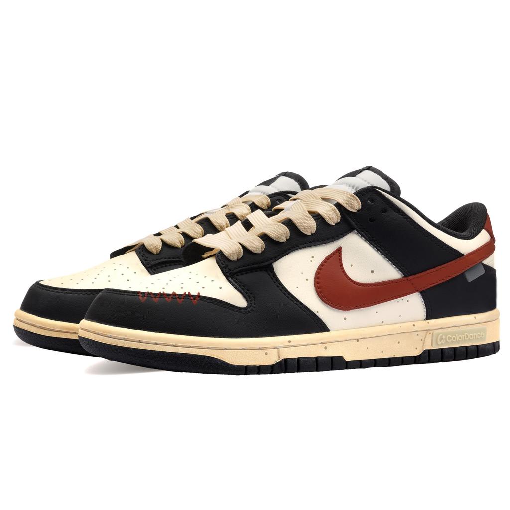 Nike Dunk Abrasion Resistant Abrasion Resistant Low Top Skateboard Shoes Unisex Black Red DD1391-100(Team1192-)