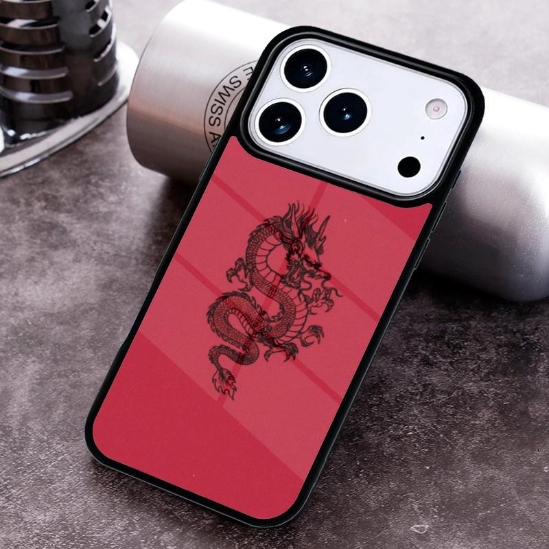 Red Dragon Soft Phone Case for iPhone 17 16 15 Pro Max Air 14 13 12 11 Plus Shockproof Capa Cover