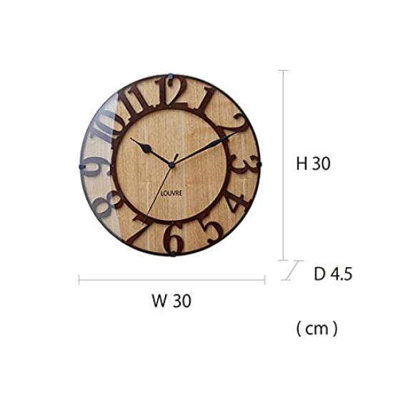 Interform Wall Clock Clock Muse Wood Wood Nordic Brown Black Radio-Controlled CL-8333 30×D4.5cm