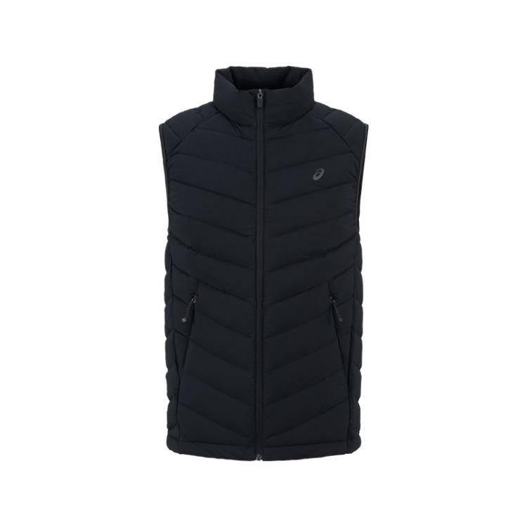 Men's ASICS Down Vests Men's Black Stand Collar Moderate Other