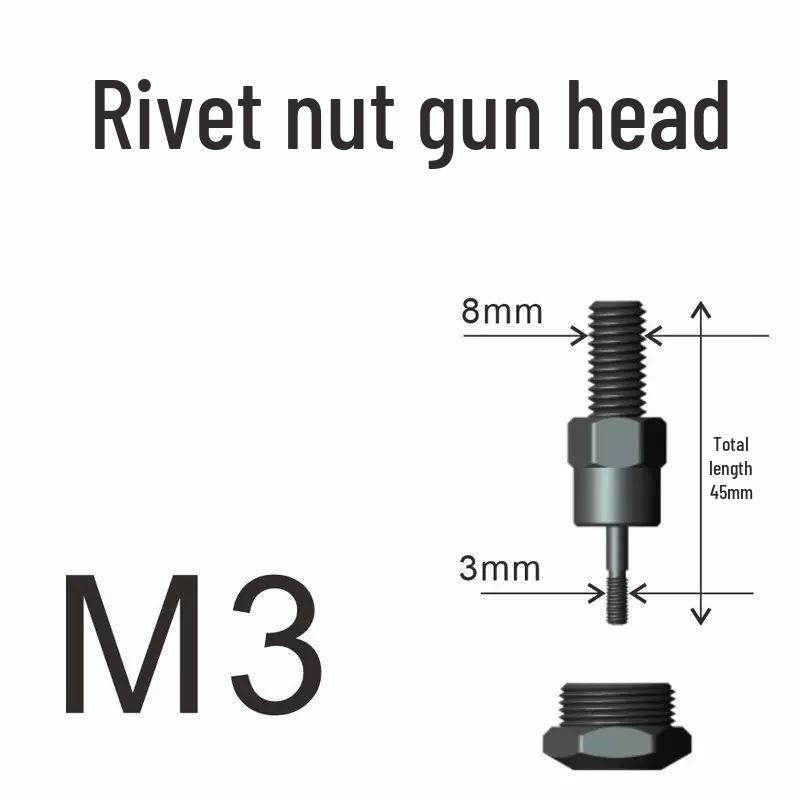 Manual Rivet Nut Gun with Double and Single Handle, Lever Gun Head with Screws M3-M12