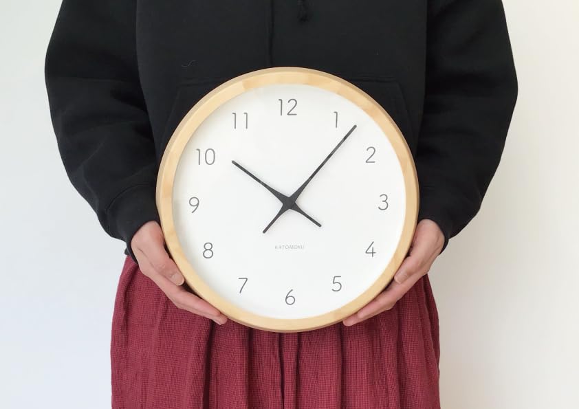 KATOMOKU Muku Uhr 7 Natur km-60NARC Wanduhr mit durchgehendem Sekundenzeiger, 30,6 cm Durchmesser (Funkuhr)