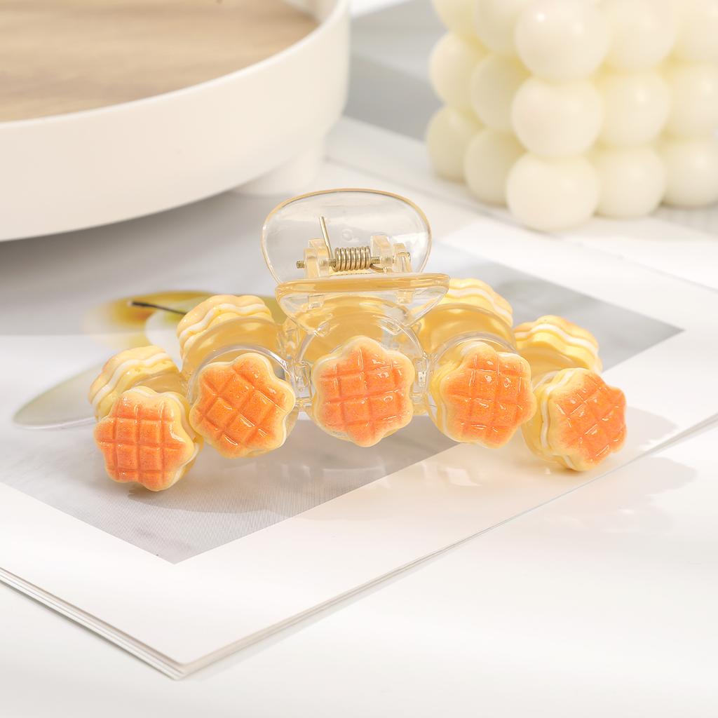 AWAYTR Cute Bread Flower Hair Claws Acrylic Hair Clips Crab For Girl Gift Hair Accessories Festival Headwear