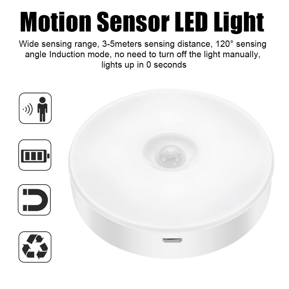 Wall-Mounted LED Wireless Night Light USB Rechargeable Human Body Induction Lights Motion Sensor Lamp