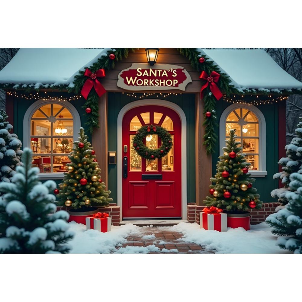 Christmas Candy Toy Store Christmas Tree Gift Theme Banner Background Birthday Party Decoration Photography Background Cloth 5