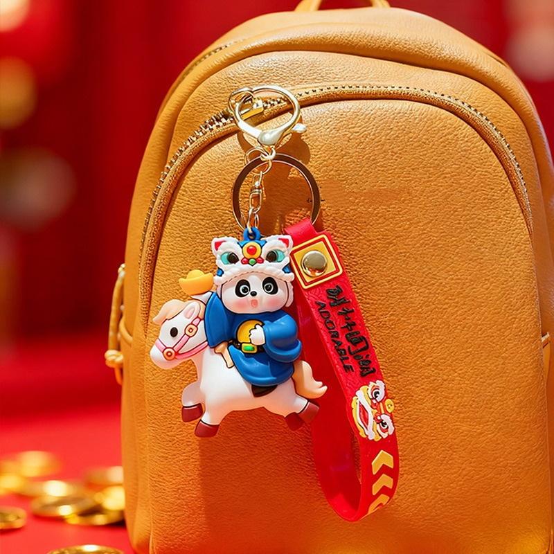Çizgi Film Sevimli At Uçlu Anahtarlık Çanta Süsü Asılı Dekorasyon Araba Anahtarlığı 2026 At Yılı Şanslı Hediye
