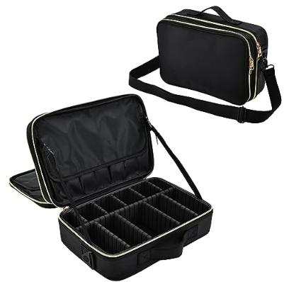 Professional Nylon Makeup Case Adjustable Shoulder Strap Portable Cosmetic Bag for Nail Hairdressing Accessories Makeup Storage
