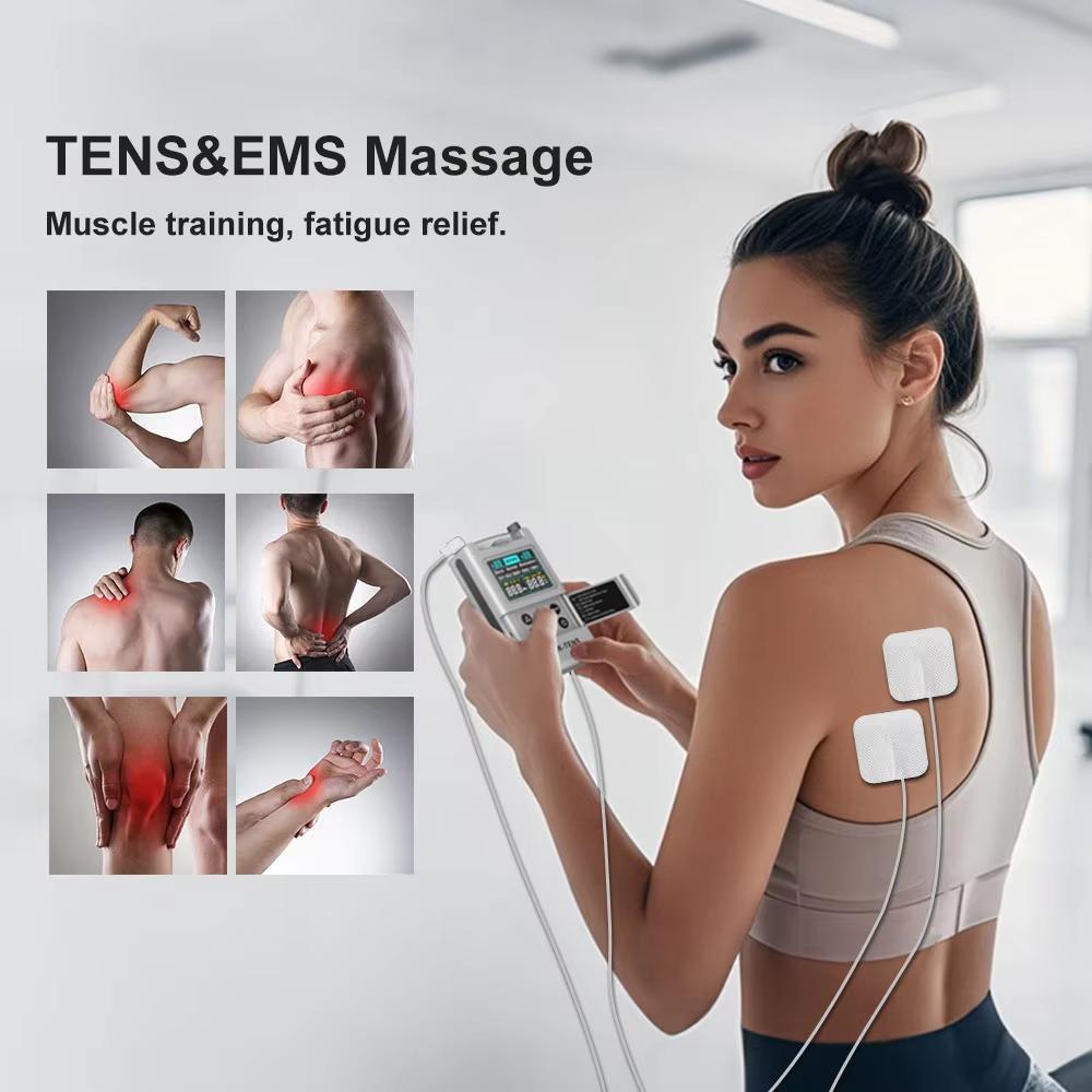 Stimolatori Muscolari Elettrici EMS TENS a Impulsi Canale Doppio 40 Livelli di Intensità Ricaricabile Accessori per Rilassamento Corporeo Fitness Strumenti Fornitura