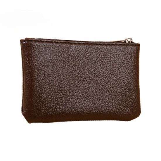 Women Wallet Portable Mini Short Lychee Pattern Faux Leather Cards Holder Smooth Zipper Slim Wallet ARI