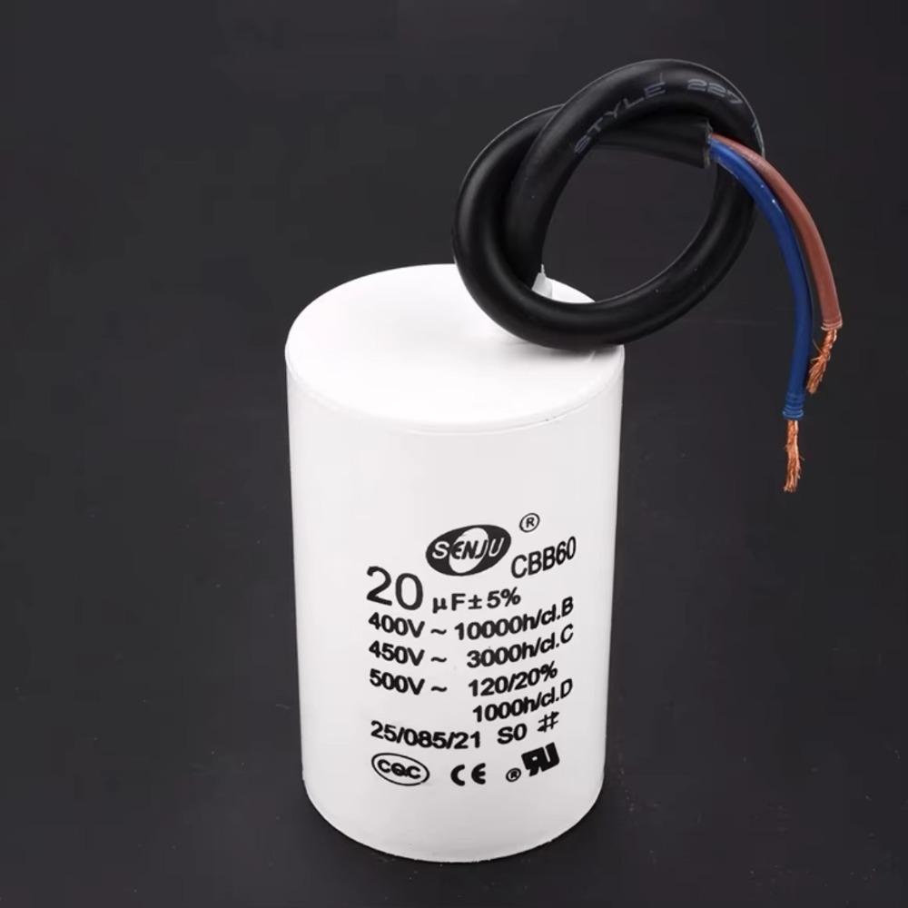 Capacitor de Partida para Motor 450V Capacitor Redondo para Bomba d'Água Capacitor Confiável para Máquina de Lavar