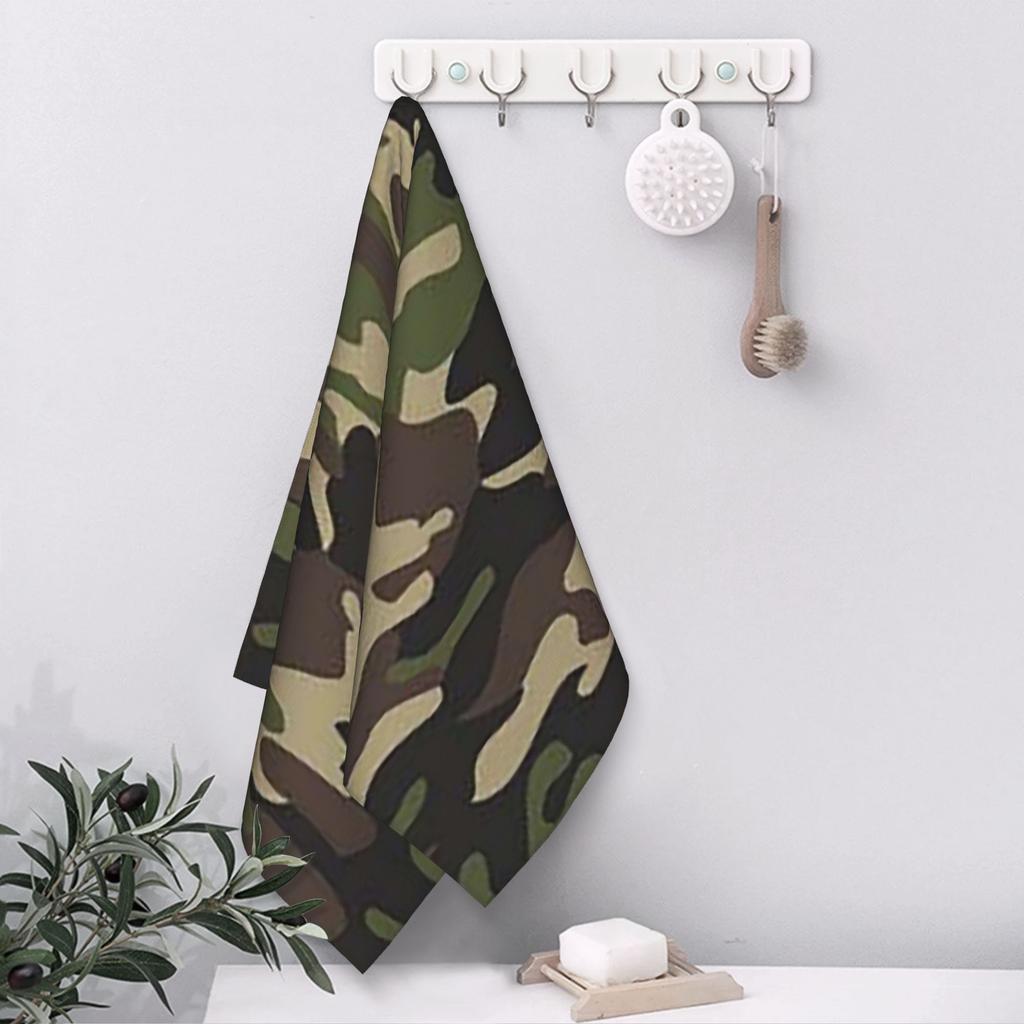 Camo Soft Face Towel Quick Dry Pool Bath Cotton Towels Absorbent Quick