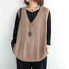 Women's Plus-Size Thin Loose Hollow-Out Sleeveless Knitted Vest V-Neck Cardigan Retro Pullover Gilet for Autumn