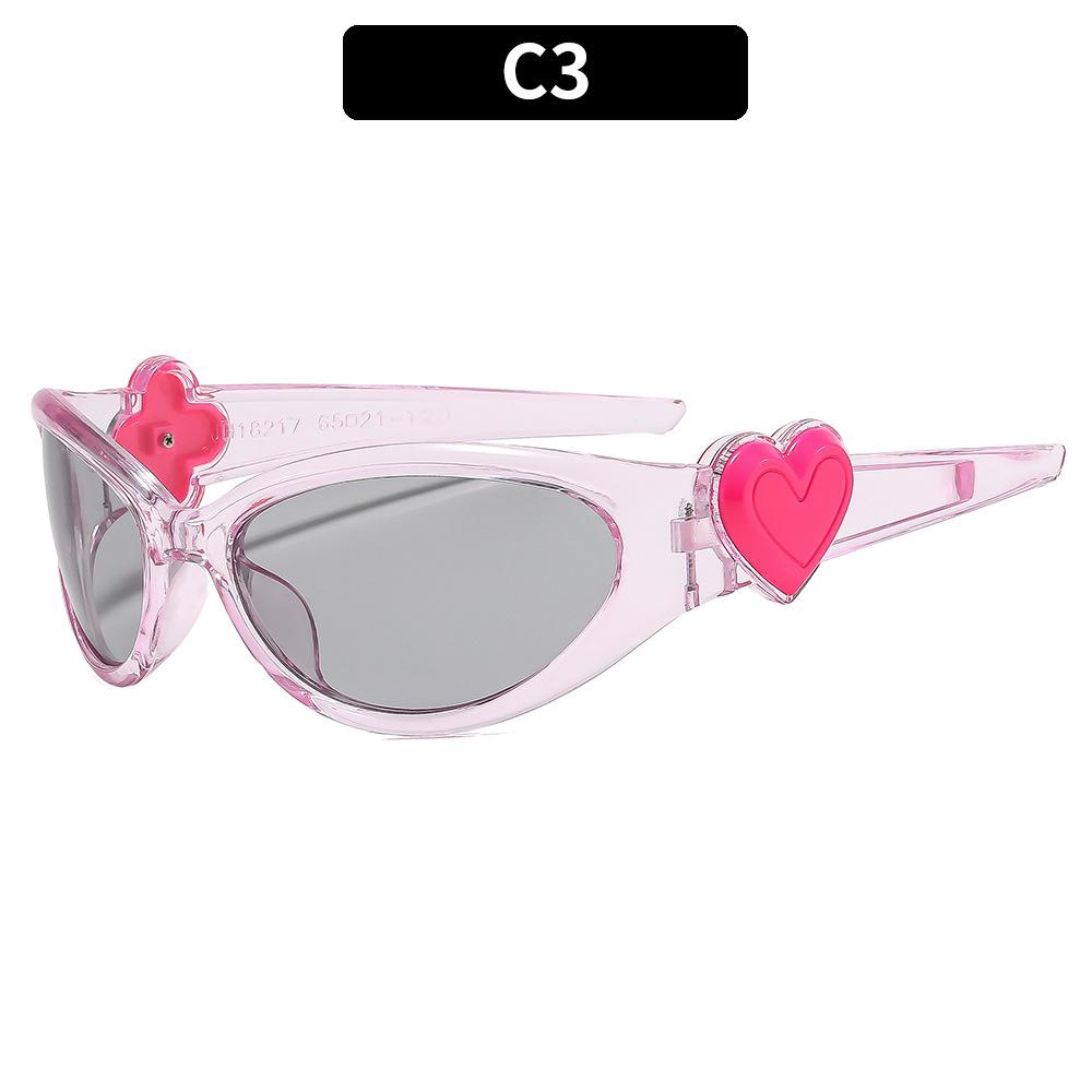 Retro  Style Oval Sunglasses For Women Men Fashion Heart Sports Goggles Popular Cat Eye Sun Glasses Ladies Uv400