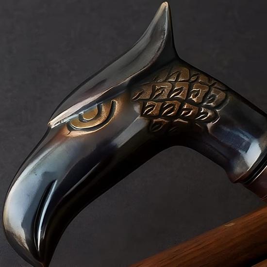 Eagle Head Walking Cane  Handmade Wooden Derby Walking Stick  Gothic Gift for Men