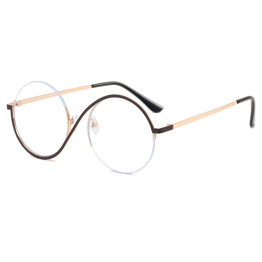 Effective Blue Light Filtering Eyeglasses for Digital Device User Reading Writing Gold Color Frame Glasses for Adult