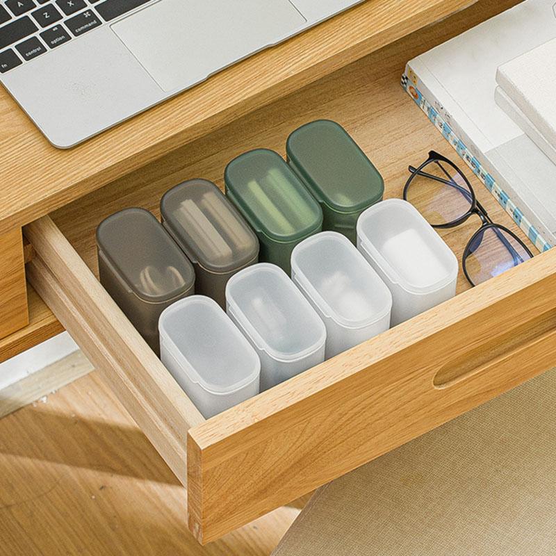 Tragbare Aufbewahrungsbox mit Deckel, Tragbare kabelgebundene Headset-Datenkabel-Aufbewahrungsbox, U-Disk Gummiband Staubdichte kleine Box mit Deckel