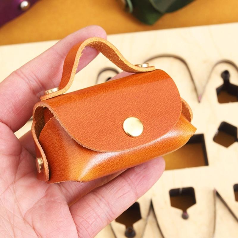 Fashionable Small Leather Cutting Die Convenient for Craft Handbag Coin Holder Keychain and Without Sewing Card Designs