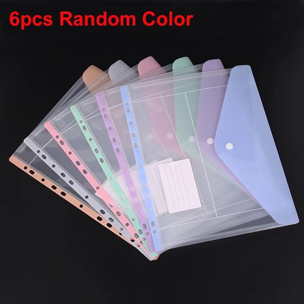 Transparent Binder Pockets High-Capacity Document Pouch Home Use Loose-leaf File Bag  School Supply
