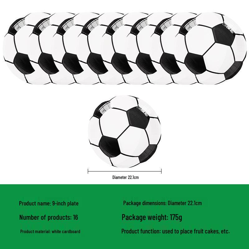World Cup Black & White Football Birthday Party Tableware Set