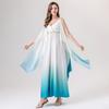 Elegant Egyptian Greek Goddess Costume Dress Women Halloween Party Cosplay Outfit White Blue