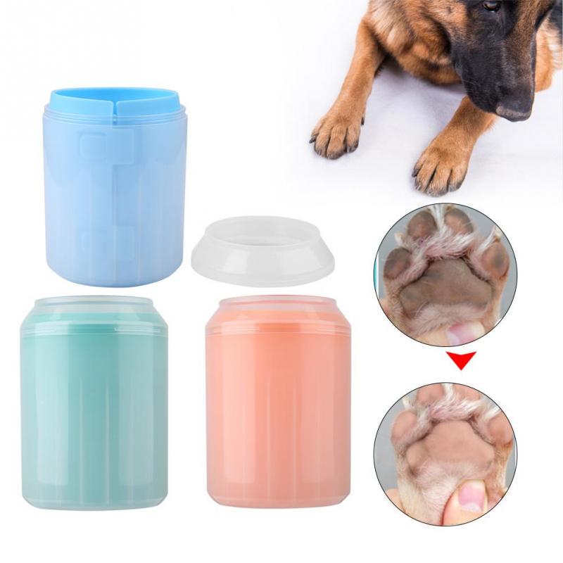 3 Colors Removable Dog Paw Cleaner Cup Pet Cleaning Brush Cup Dog Foot