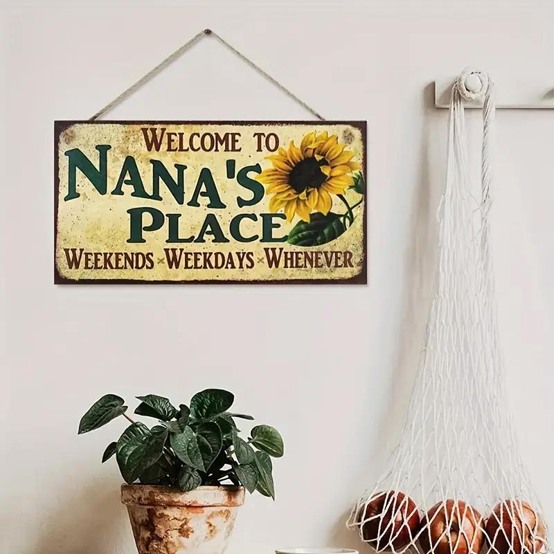 Sunflower Wooden Hanging Tag - Signage, Door Decoration, Welcome Hanging Tag, Mom and Dad's Gift