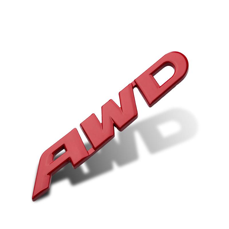 1 Pcs Car metal logo 4x4 car sticker off-road vehicle four-wheel drive standard AWD car sports sticker tail exterior decoration