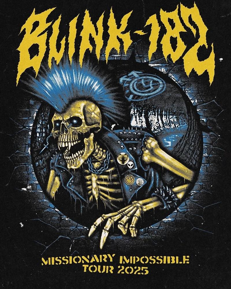 MISIONARY IMPOSIBLE TOUR 2025 BLINK182 T Shirt REPRINT Unisex T-Shirt S