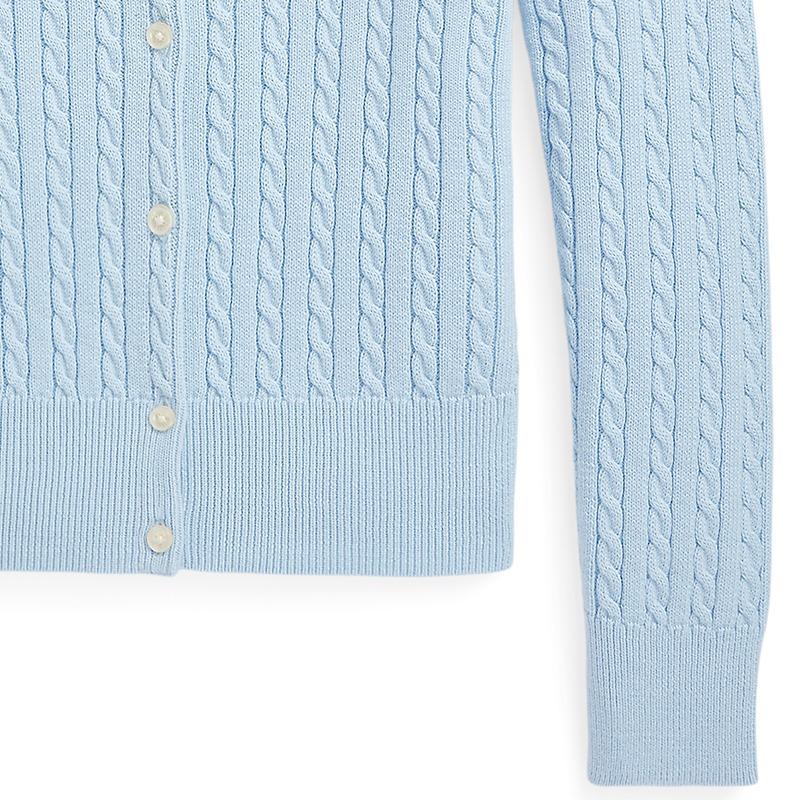 Polo Ralph Lauren Solid Color Crew Neck Cable Knit Sweater Kids Sweater Blue CWPOSWEG6820300-400