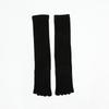 3 Pairs Long Black White Calf Socks Five Finger Cotton Stockings For Women Girls Striped Split Toe Sport Knee Socks Five Fingers