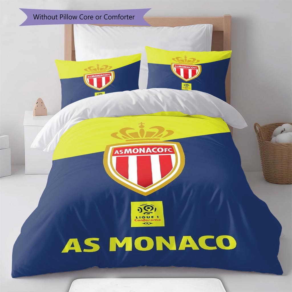 AS Monaco Pattern Bedding Set Quilt Cover Pillowcase Home Decor Gift (1 * duvet cover + 2 * pillowcase, without core)