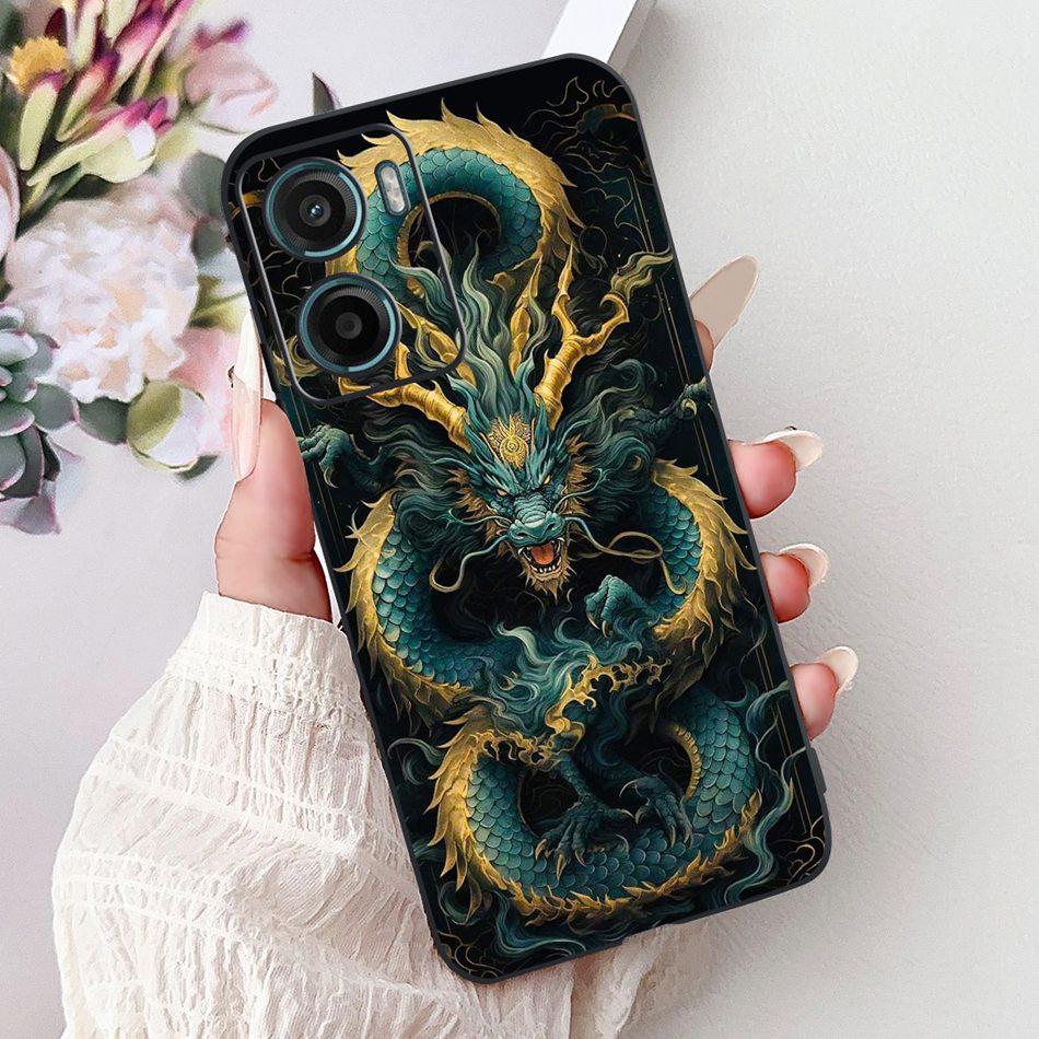 For Motorola Moto G05 G15 E15 2024 Floral Butterfly Phone Case For MOTO G05 G15 E15 4G Black Silicone Soft Lightweight Case