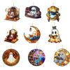 2025 Halloween 2D Ghost Reading Ornament Countdown Set 24 Days Advent Calendar Stained Glass Window Hanging Suncatchers for Home Decor
