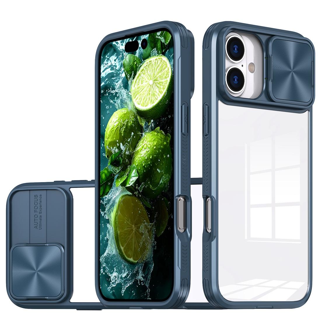 

For iPhone 17 Phone Clear Case, Slide Camera Cover Drop Protection Shockproof Transparent Case For iPhone 17 6.3 Inch Pc + tpu&Case & Holder&iPhone17