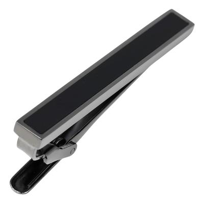 Silver Gold Gunmetal Onyx Tie Pin Tie Bar Available In 3 Colors (Gunmetal)