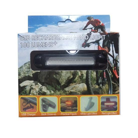 USB Rechargeable Bicycle Tail Light - Three-Color Flashing COB Brightness for Cycling Safety