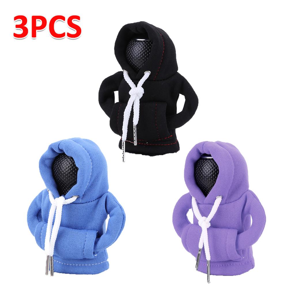 3-1pcs Hoodie Car Gear Shift Cover Manual Handle Gear Sweatshirt Change Lever Cover Gearshift Hoodie Car Gear Shift Knob Cover