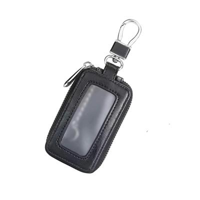 Furifer Smart Schlüsseletui, PU Leder Schlüsseletui mit Fenster, Hülle Typ, Reißverschluss, Klares Fenster, Schlüsselanhänger, Unisex, Schwarz, 1.0 Stk.