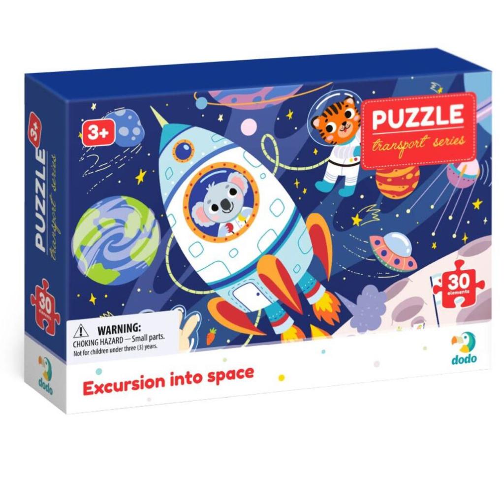 Puzzle Wyprawa W Kosmos 30 Elementów Kolorowa Układanka Dla Najmłodszych