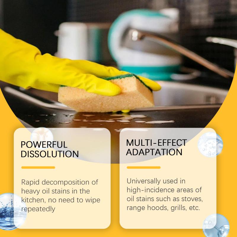 Kitchen Grease Remover 120ml Spray Powerful Degreaser for Stainless Steel Range Hood Cooktop Oil Cleaning at Home