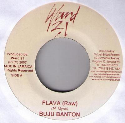 7inch Record BUJU BANTON - Flava NONE Ward 21 2007 Jamaica Reggae, Ska & Dub Used
