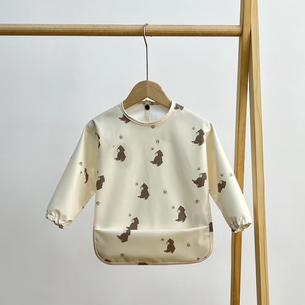 Reversible Waterproof Baby Smock & Bib - Denmark Painting Apron & Food Catcher Coverall