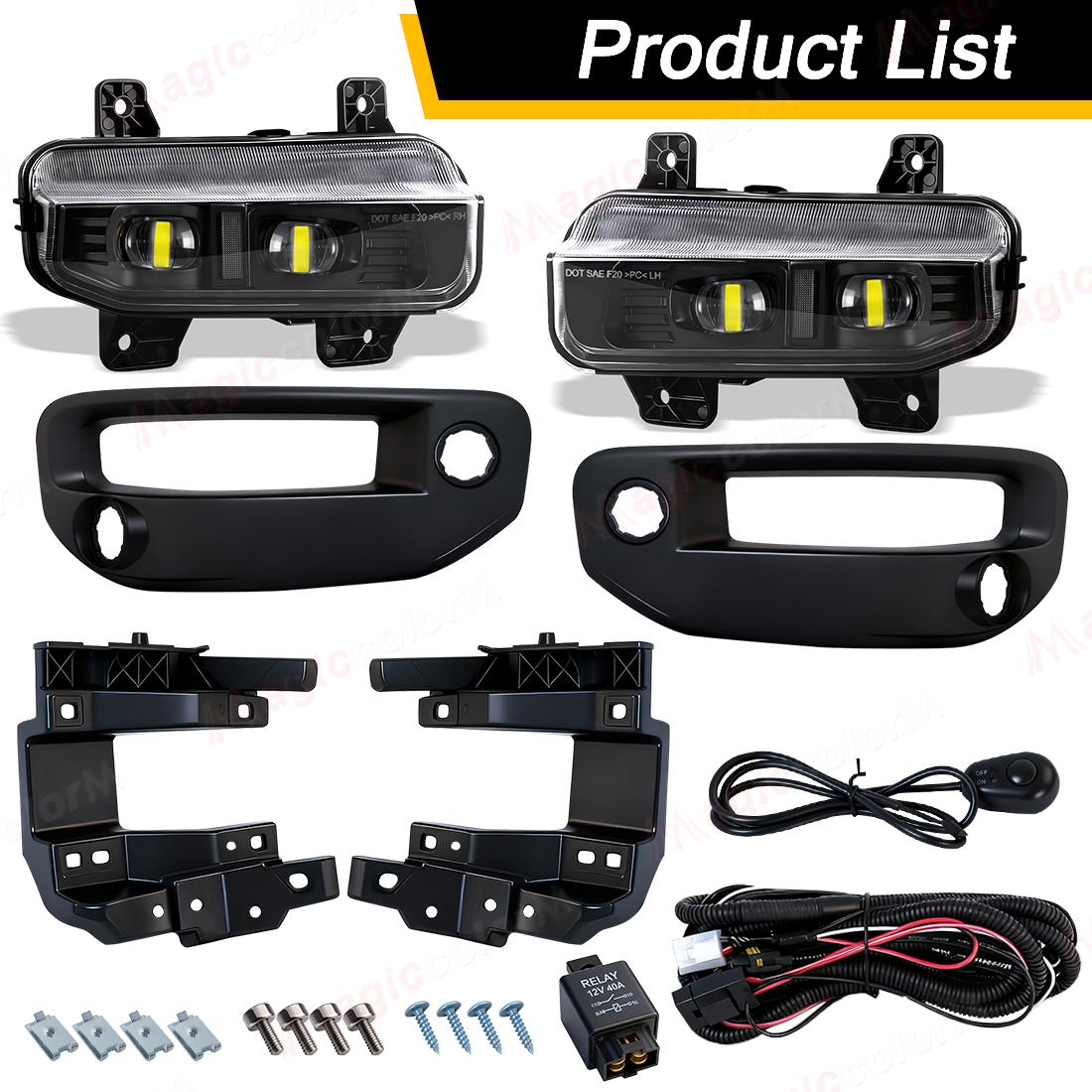 LED Car Fog Lamps For Dodge Ram 1500 DRL Daytime Running Lights Front Bumper Headlights Daylights